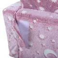 AIYAPLAY 2 in 1 Kids Folding Bed Armchair with Glow in The Dark Cosmic Design, Washable Cushion and Cover, Pink - 7