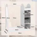 AIYAPLAY Kids Clothes Rail with Storage Shelf, Boxes, Mirror for Bedroom, Nursery, White - 2