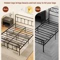 HOMCOM Double Minimalistic Metal Bed Frame - Black - 7