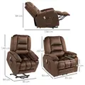 HOMCOM Leathaire Eight Massage Point Armchair, with Heat and Reclining Back - Brown - 2