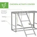 PawHut Walk In Chicken Run with Chicken Activity Shelf and Cover, 2.8 x 3.8 x 2m - 5