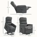 HOMCOM Electric Riser Recline Armchair, with Footrest - Dark Grey - 2