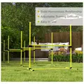 PawHut 4 Pieces Dog Agility Training Equipment, Adjustable Height Jumps Hurdle with Carrying Bag for Outdoor, Yellow - 6