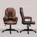 HOMCOM Faux Leather Office Chair - Brown - 2