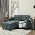 HOMCOM 'L' Shape Modular Storage Sofa - Dark Grey - 1