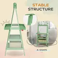 AIYAPLAY 3 in 1 Kids Easel Double-Sided Magnetic Whiteboard and Chalkboard with Paper Roll, Storage Baskets - Green - 7