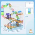 PawHut Small Hamster Cage 5-Tier Habitat with Tunnel, Light Blue - 2