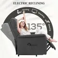 HOMCOM Electric Riser Recline Armchair, with Footrest - Dark Grey - 4