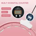 SPORTNOW Smart Weighted Hula Hoop, Massage Hula Ring w/ 16 Detachable Knots, 360° Auto-Rotating Ball, Digital Counter, Pink - 5