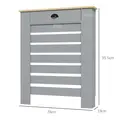 HOMCOM 95.5H x 78Wcm Radiator Cover, with Drawer - Grey - 2
