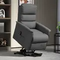 HOMCOM Electric Riser Recline Armchair, with Footrest - Dark Grey - 1