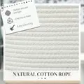 HOMCOM 36L Cotton Rope Laundry Basket, with Handles - Cream White - 3
