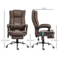 Vinsetto Vibrating Massage Office Chair with Heat, Desk Chair with Height Adjustable and Footrest, Dark Brown - 2