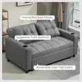 HOMCOM Two-Seater Pull-Out Sofa Bed - Charcoal Grey - 5