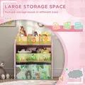 AIYAPLAY 3-Tier Kids Toy Storage Unit with 6 Removable Storage Boxes, for Playroom, Bedroom, Children's Room, Nursery, Pink - 3