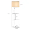 HOMCOM Three-Shelf Corner Floor Lamp - White - 2