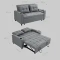 HOMCOM Two-Seater Pull-Out Sofa Bed - Charcoal Grey - 2
