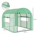Outsunny 300 x 200cm Walk-In Polytunnel Greenhouse - Green - 2