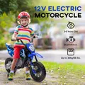 AIYAPLAY 12V Kids Electric Motorbike, Kids Electric Ride on motorcycle w/ Twist Grip Throttle, Training Wheels, Blue - 5