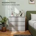 HOMCOM Chest of Three Drawers - Grey Wood Effect - 3