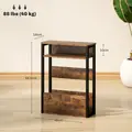 HOMCOM Industrial-Style Side Table - Black/Brown - 2