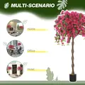 HOMCOM Artificial Plants Murraya, 120 cm Artificial Blossom, Fake Plants in Pot, Large Red Artificial Tree with Flowers for Home House Office Garden Decoration (2 Pack) - 4