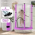 AIYAPLAY 4.6ft Toddler Trampoline w/ Safety Enclosure Net, for Indoor Outdoor Use, Ages 3-6 Years, Purple - 3