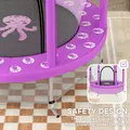 AIYAPLAY 4.6ft Toddler Trampoline w/ Safety Enclosure Net, for Indoor Outdoor Use, Ages 3-6 Years, Purple - 6