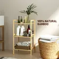 HOMCOM Three-Tier Bamboo Adjustable Shelf Storage Unit - 6
