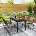Outsunny Four-Piece Stacking Rattan Garden Seat Set - Khaki - 8