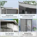 Outsunny 4.3 x 5ft Outdoor Garden Storage Shed - Grey Wood Effect - 5