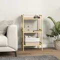 HOMCOM Three-Tier Bamboo Adjustable Shelf Storage Unit - 7