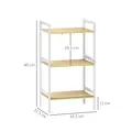 HOMCOM Three-Tier Bamboo Adjustable Shelf Storage Unit - 2