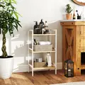 HOMCOM Three-Tier Bamboo Adjustable Shelf Storage Unit - 1