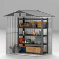 Outsunny 4.3 x 5ft Outdoor Garden Storage Shed - Grey Wood Effect - 7