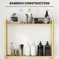 HOMCOM Bamboo Over Toilet Storage Unit with 3 Slatted Shelves, 3-Tier Freestanding Bathroom Shelf, Bathroom Space Saver, Natural Wood Finish - 5