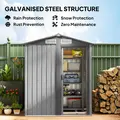 Outsunny 4.3 x 5ft Outdoor Garden Storage Shed - Grey Wood Effect - 3
