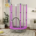 AIYAPLAY 4.6ft Toddler Trampoline w/ Safety Enclosure Net, for Indoor Outdoor Use, Ages 3-6 Years, Purple - 2