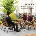 Outsunny Four-Piece Stacking Rattan Garden Seat Set - Khaki - 3