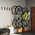 SPORTNOW 8 Pack Bike Rack, Wall Mounted Bicycle Hanger Hook, Foldable Garage Bike Wall Rack, Bicycle Storage Holder for Indoor Outdoor Use - 7