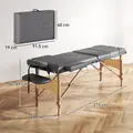 HOMCOM Adjustable Folding Massage Table - Grey - 2