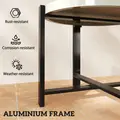 Outsunny Round Small Garden Table, 60cm Outdoor Side Table with Faux Marble Tempered Glass Top, Aluminium Frame for Garden, Patio, Balcony, Light Grey - 5