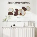 HOMCOM Metal Wall Art, Modern Decorative Mirror Decor, Hanging Home Wall Decoration for Living Room Bedroom Dining Room, Gold Tone - 6