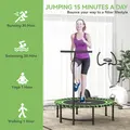 HOMCOM Mini Round Steel Frame Trampoline w/ Adjustable Handle, Green - 6