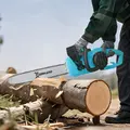 DURHAND 2000W Powerful Electric Chainsaw, 16" Aluminium Blade Portable Corded Chain Saw, 7250rpm Chain Saw for Garden Tree Pruning, 13m/s Chain Speed Auto Chain Lubrication to Cut Wood, Blue - 7