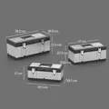 HOMCOM 3 Pieces Stainless Steel Toolbox Set, 23"/ 19"/ 16" - 2