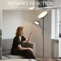 HOMCOM LED Floor Lamp for Living Room, Stepless Dimmable Standing Lamp, Mother and Child Uplighter with Reading Light, 4 Scene Modes, 2700K-6500K Colour Temps, 4 Brightness Levels, Remote Control - 6