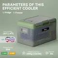 Outsunny 30L Portable Car Refrigerator - Light Green and Grey - 3