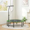 HOMCOM Mini Round Steel Frame Trampoline w/ Adjustable Handle, Green - 7
