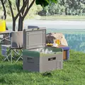 Outsunny 30L Portable Car Refrigerator - Light Green and Grey - 7